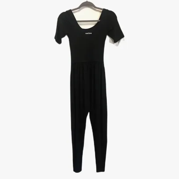 IMBODHI Black Short Sleeve Active Yoga Lounge Jumpsuit   Women's Size XS - Picture 2 of 9